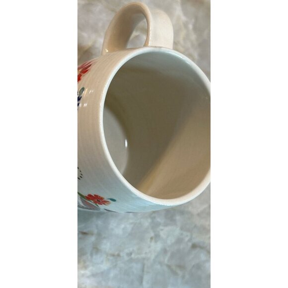 Handmade Floral Ceramic Mug By Paula Hellmann 12 Oz Capacity White With Multicol - Picture 2 of 8